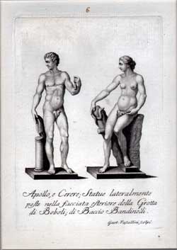 Apollo, e Cerere; Statue lateralmente poste nella facciata esteriore...