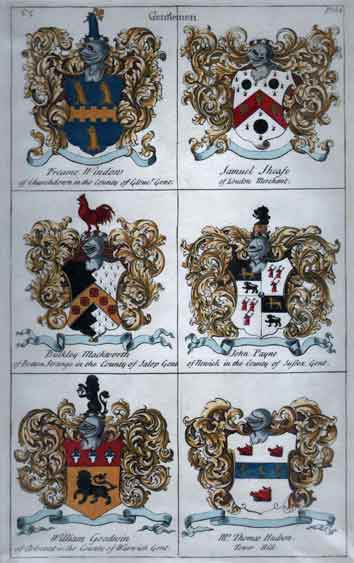 Plate 268: Gentlemen:Freame Windon of Churchdown in the County of Glouchester; Samuel Sheafe of London, Merchant; Bulkley Mackworth of Betton Strange in the County of Salop; John Payne of Newick in the County of Sussex; William Goodwin of Artscoat i