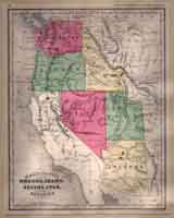 Map of Washington, Oregon, Idaho, Nevada, Utah and Arizon
