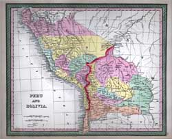 Map of Peru and Bolivia