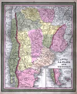 Map of Chili La Plata and Uruguay