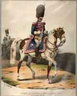 Trompette des Grenadiers a cheval en grande tenue.  Garde Royale.