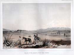 Valley of the Aravaypa from Bear Springs.  General Report - Plate VI.