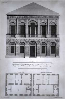 The Elevation of General Wade his house in great Burlington Street... Vol. 3; Plate 10.