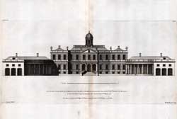 Elevation of the East Front of Hoptone house in the Shire of Linlithgow in Scotland...  Vol. 2, pl. 76 - 77.