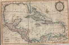 Map of the Gulf of Mexico. The islands and countries adjacent.