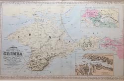 A Complete Map of the Crimea, Showing the Military and Carriage Road with Distances from Various Points on the Western Coast, from English and Russian Surveys.